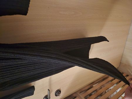 Damen Kleid schwarz gerippt 