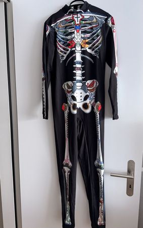 Halloween Kostüm Jumpsuit Skelett / Dia de los Muertos  neu