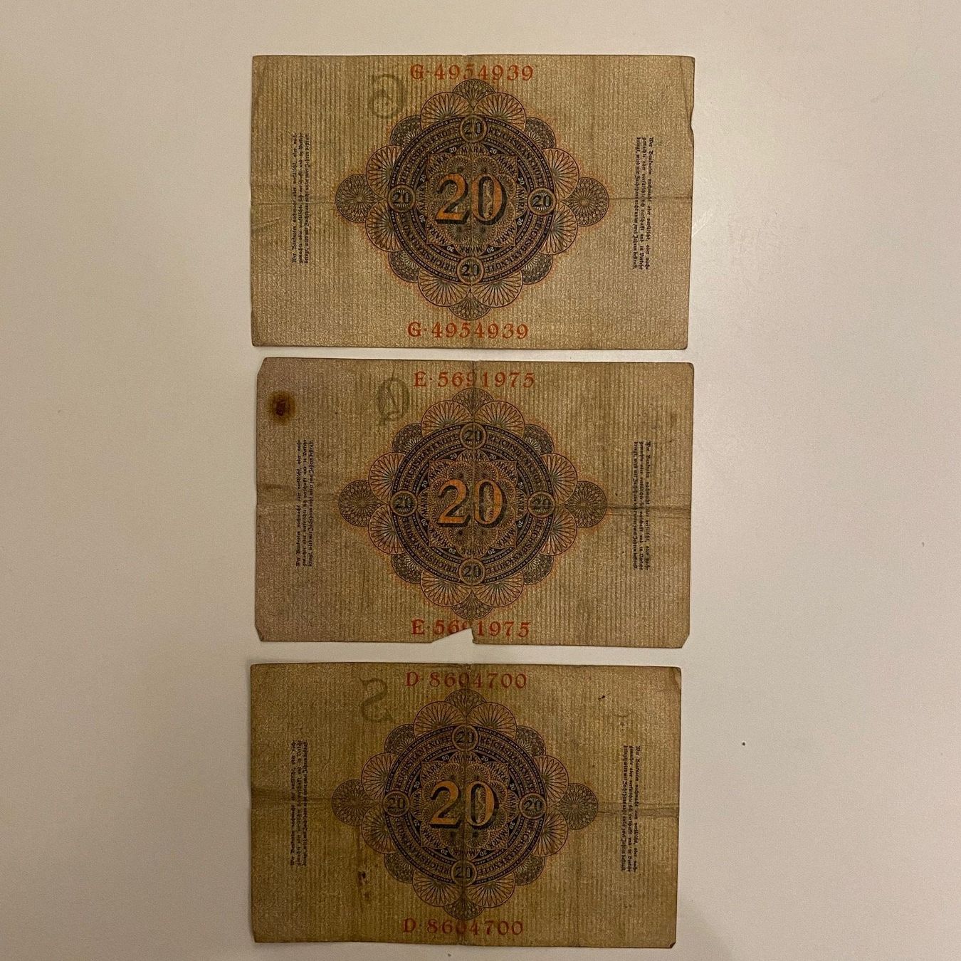 Banconote: Zwanzig Mark - Reichsbanknote - 1910 -  20 Mark – Usato da Strengelbach venduto da alexandre09 1