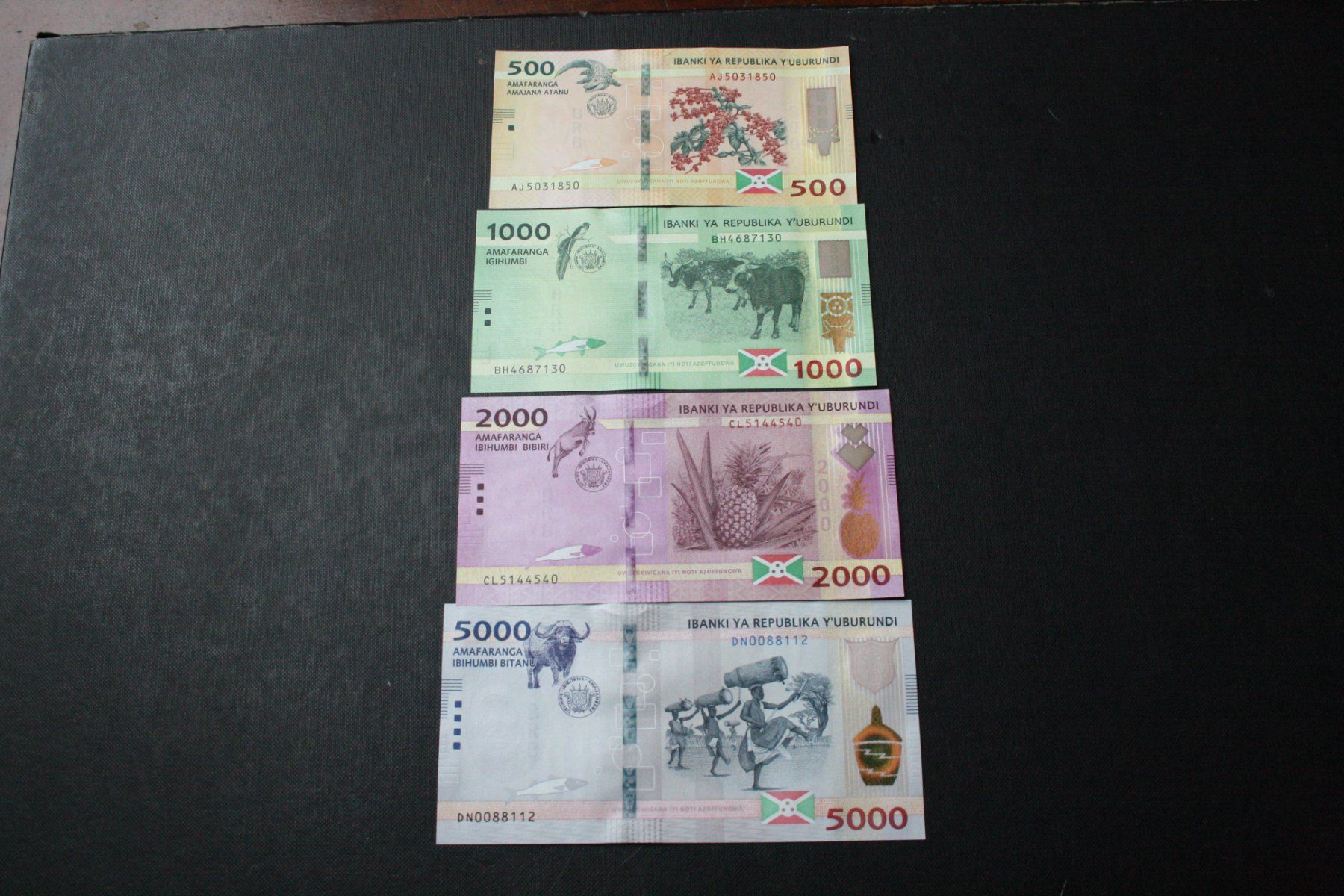 Banknoten: Serie UNC Burundi 500/1000/2000/5000 francs – Neu (gemäss Beschreibung) aus Cormondrèche von Hermes.monnaies 1
