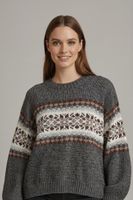 Dino Erre Italienischer Wollmischpullover mit Fair Isle