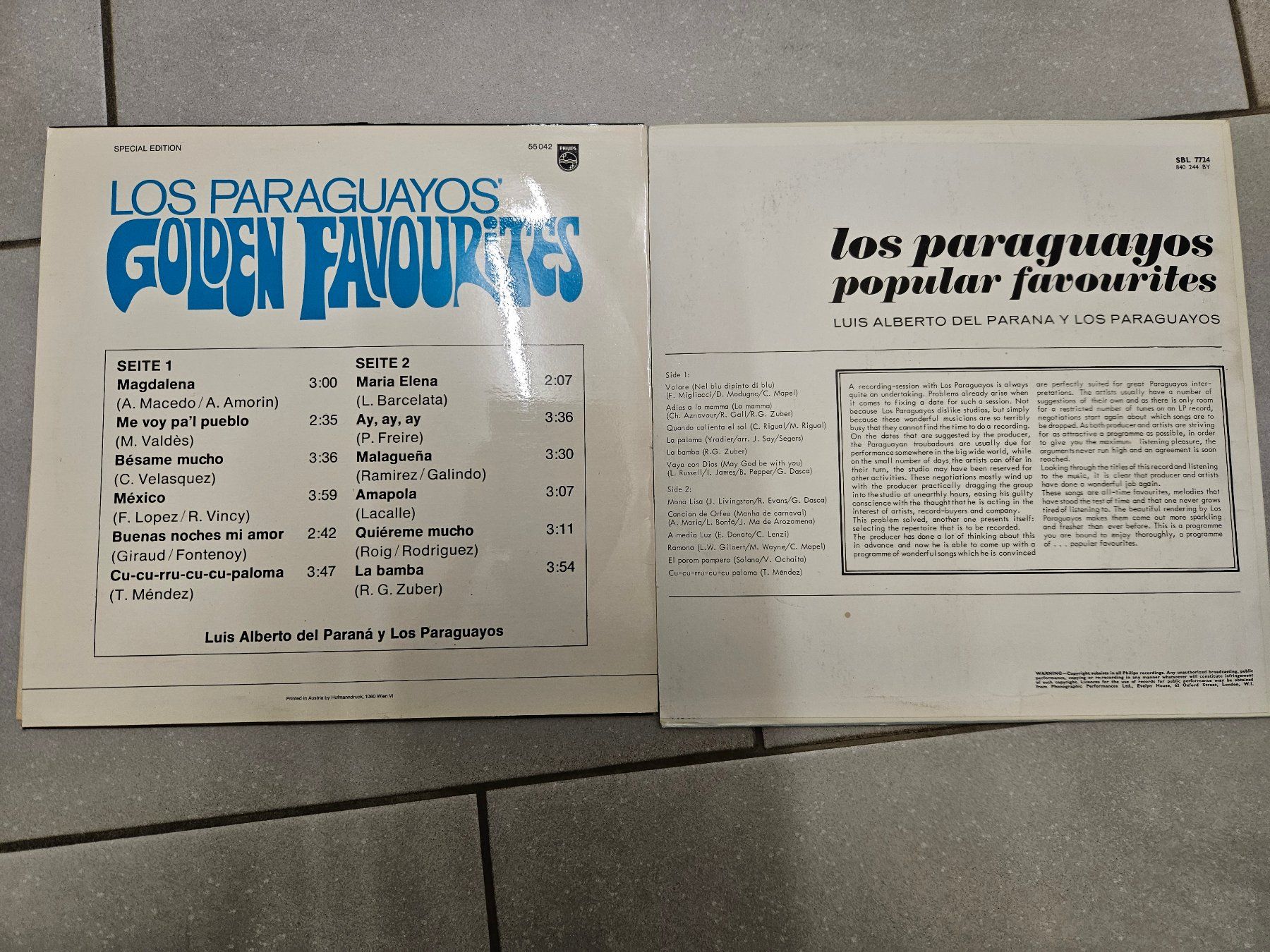 Dischi in vinile: Los Paraguayos Schallplatten, 2 Stück – Usato da Fisibach venduto da sare01 1
