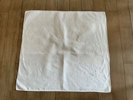 3 antike Stoffservietten weiss mit Monogramm "AM"
