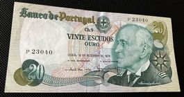 Portugal 20 Escudos 1978 tiefe Nummer P 23040 !!!!