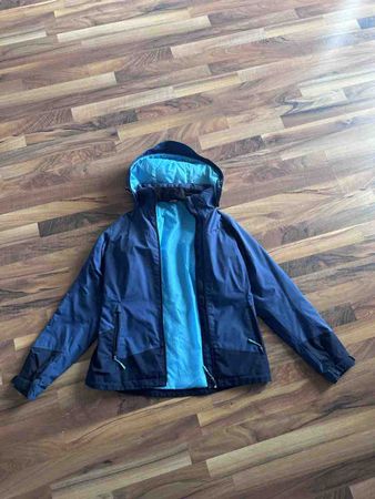 Outdoor Jacke blau schwarz Kapuze neuwertiger Zustand
