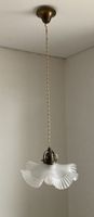 Vintage Lampe mit Glas Lampenschirm, Top Zustand!