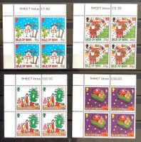 1996  Insel Man - GB - Weihnachten  Viererblock **