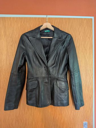 Lederblazer United Colors of Benetton schwarz