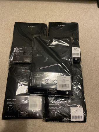 5er Pack Otto Kern T-Shirts Rundhals, Schwarz, Gr. 4XL