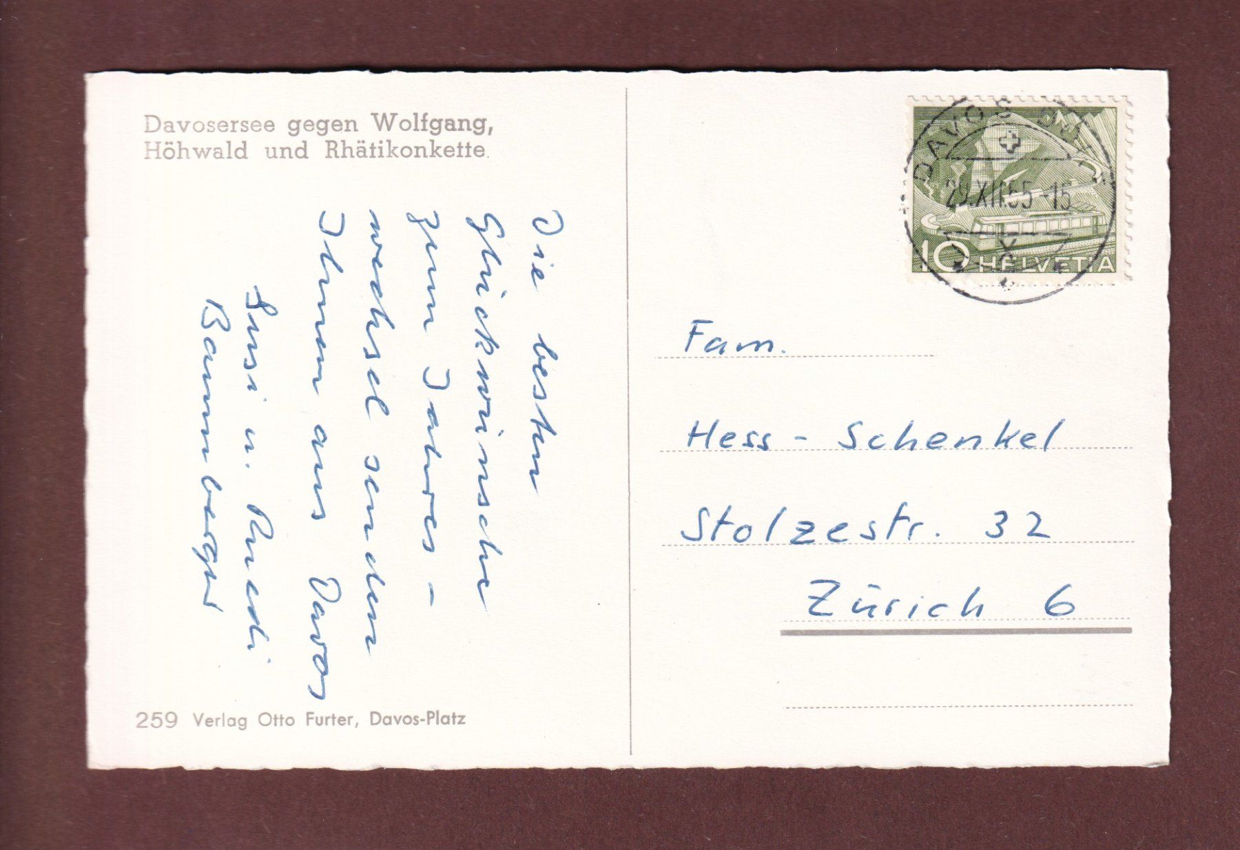 Cartes postales: DAVOS - Davosersee - 1955 – D'occasion à Pully par nicecards-shop 1
