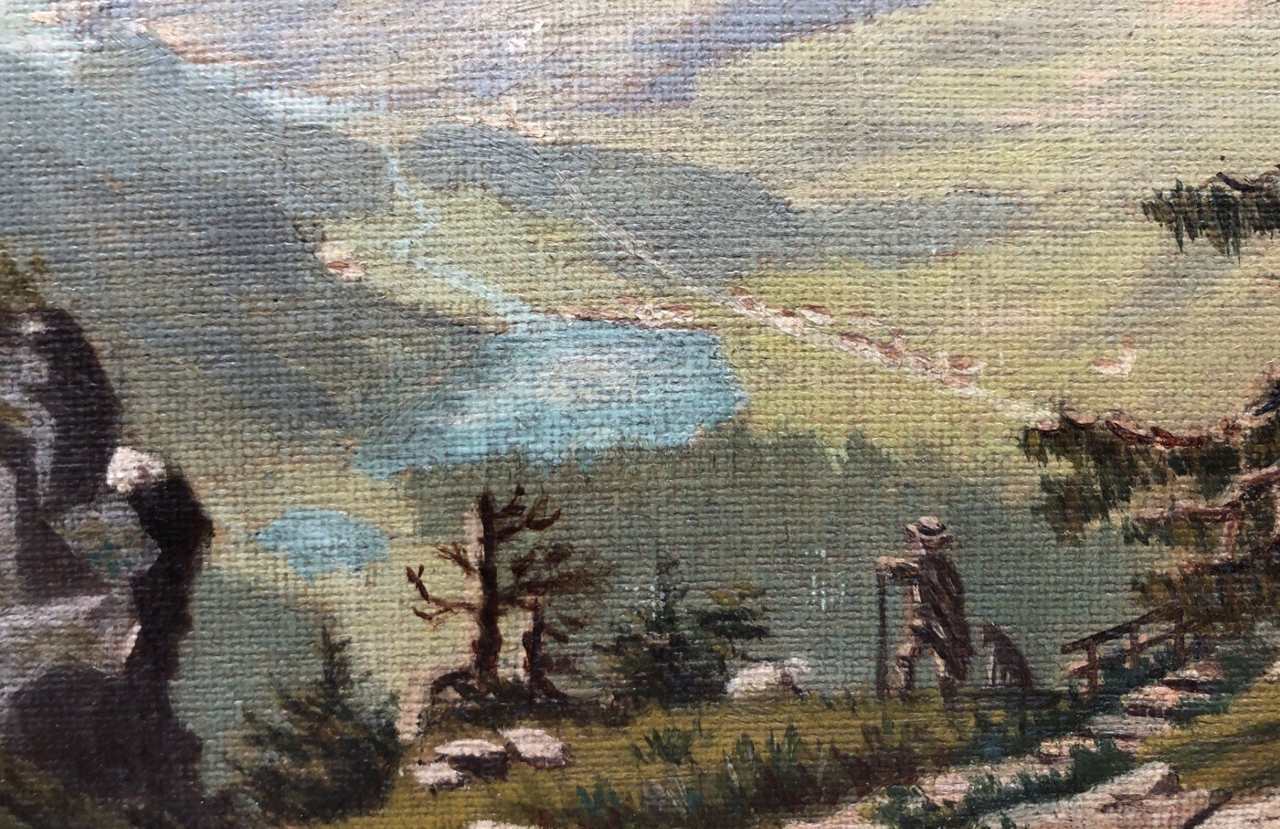 Tableaux: Antikes Ölgemälde - Engadin Schweiz - Um 1900 – D'occasion à Schaffhausen par durruti 3