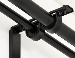 2 Vorhang Wand Halterung für 2 StangenIkea schwarz