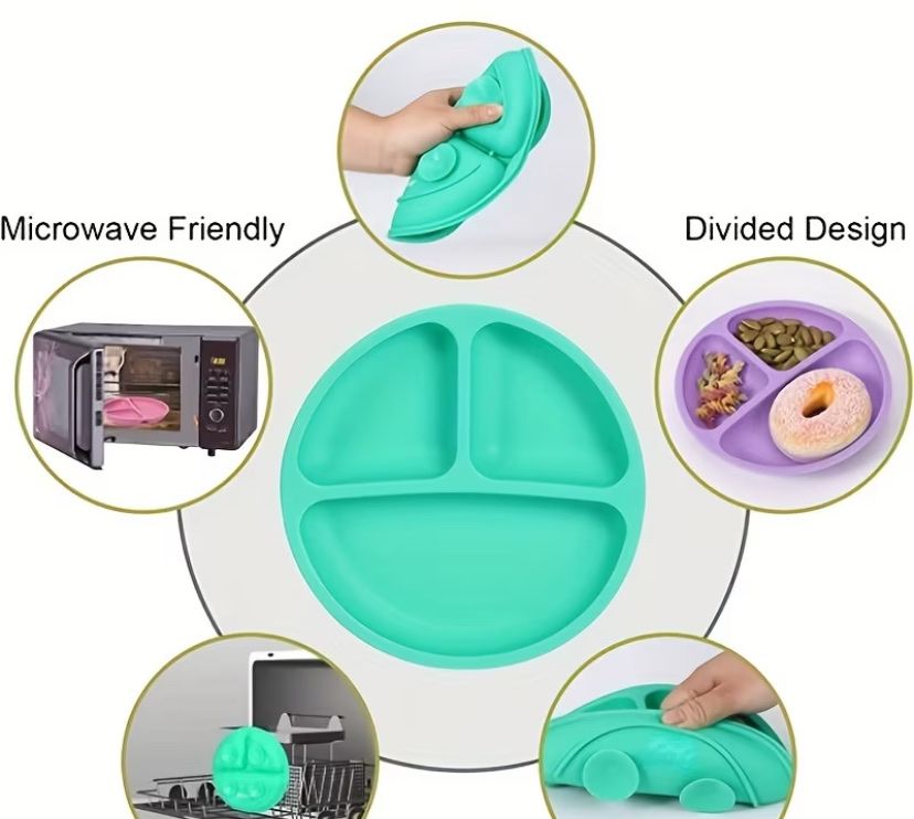 Piatti: Baby Silicone Divided Suction Plate microwave safe never use – Nuovo e nell'imballaggio originale da Dietlikon venduto da Kitaa 3