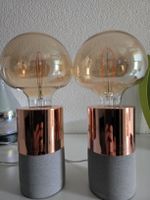 2er Set Tischlampen Villeroy&Boch Beton Kupfer Edison Bulb