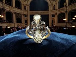 Antiker, seltener Doppelrosen - Diamantring um 1800