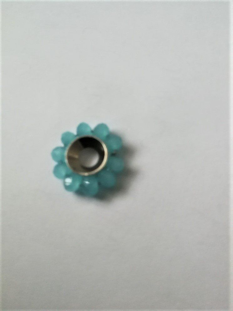 Perle (finte): Metall Rondelle Glas hellblau 16mm – Nuovo (secondo la descrizione) da Alpnachstad venduto da perlengaby 2