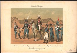 Zürich  Militär Lithographie