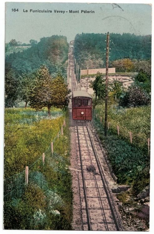 A 10741 Funiculaire Vevey Mont Pelerin Poster By Edmond Henri Grin About 1935