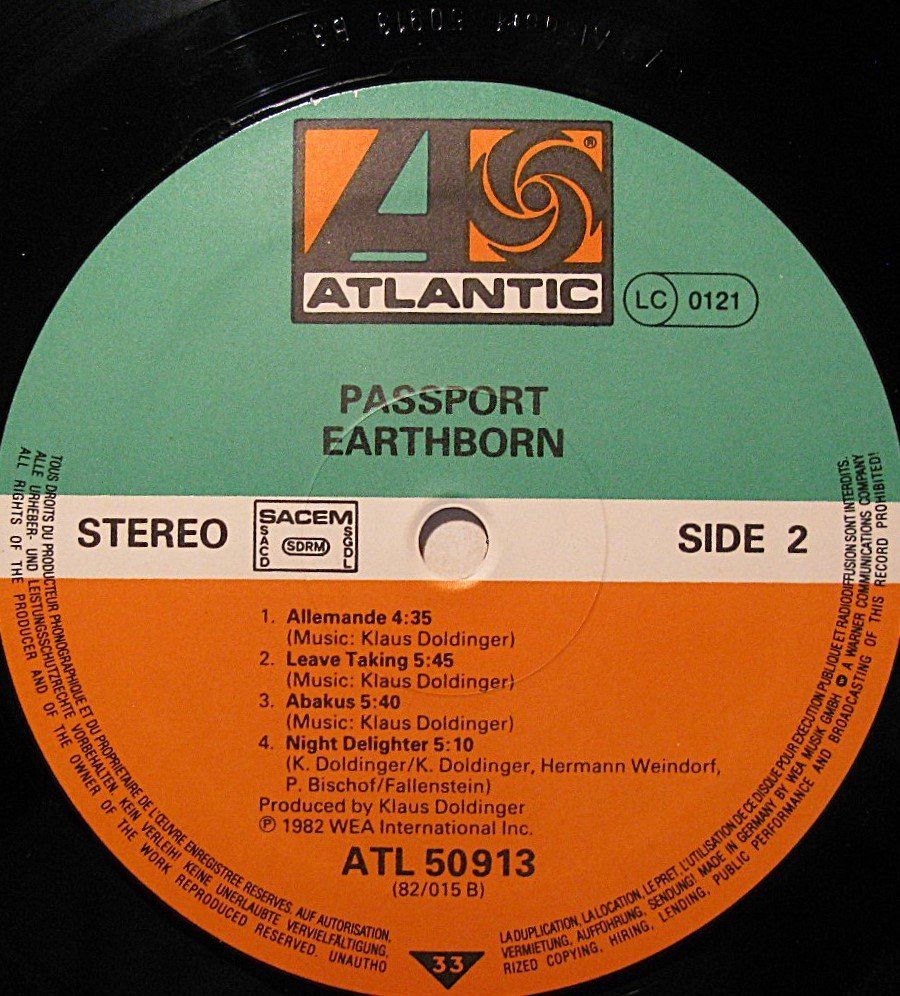 Schallplatten: PASSPORT "Earthborn"  LP in VG++/EX – Gebraucht aus Monthey von Pingmub 3