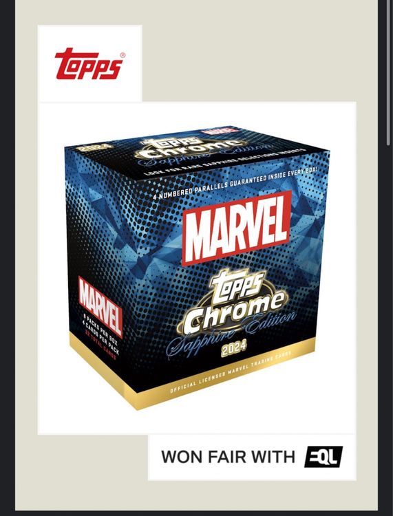 Marvel Topps Chrome 2024 Sapphire Edition Hobby Box Conf Kaufen