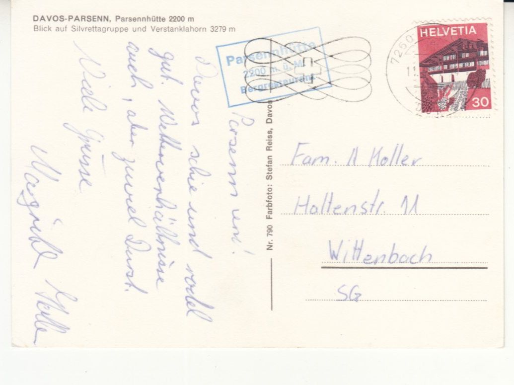 Cartoline postali: Parsenn 1974 – Usato da Bürglen TG venduto da StampGraf 1