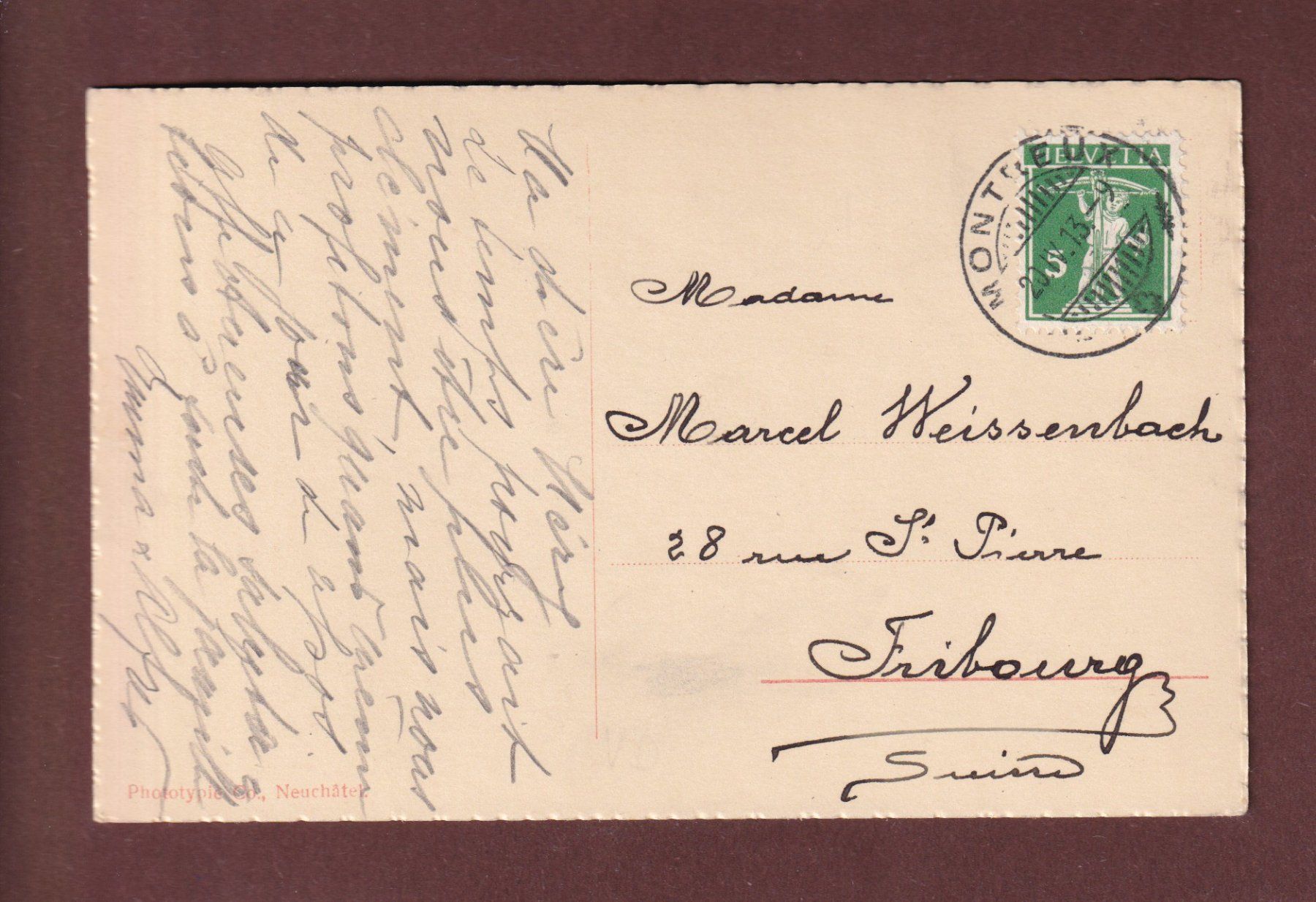 Cartoline postali: Château du CHÂTELARD - Dents du Midi - 1913 – Usato da Pully venduto da nicecards-shop 1