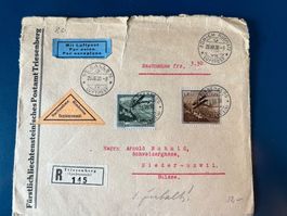 Luftpost, Brief, 1930, Triesenberg-Schweiz