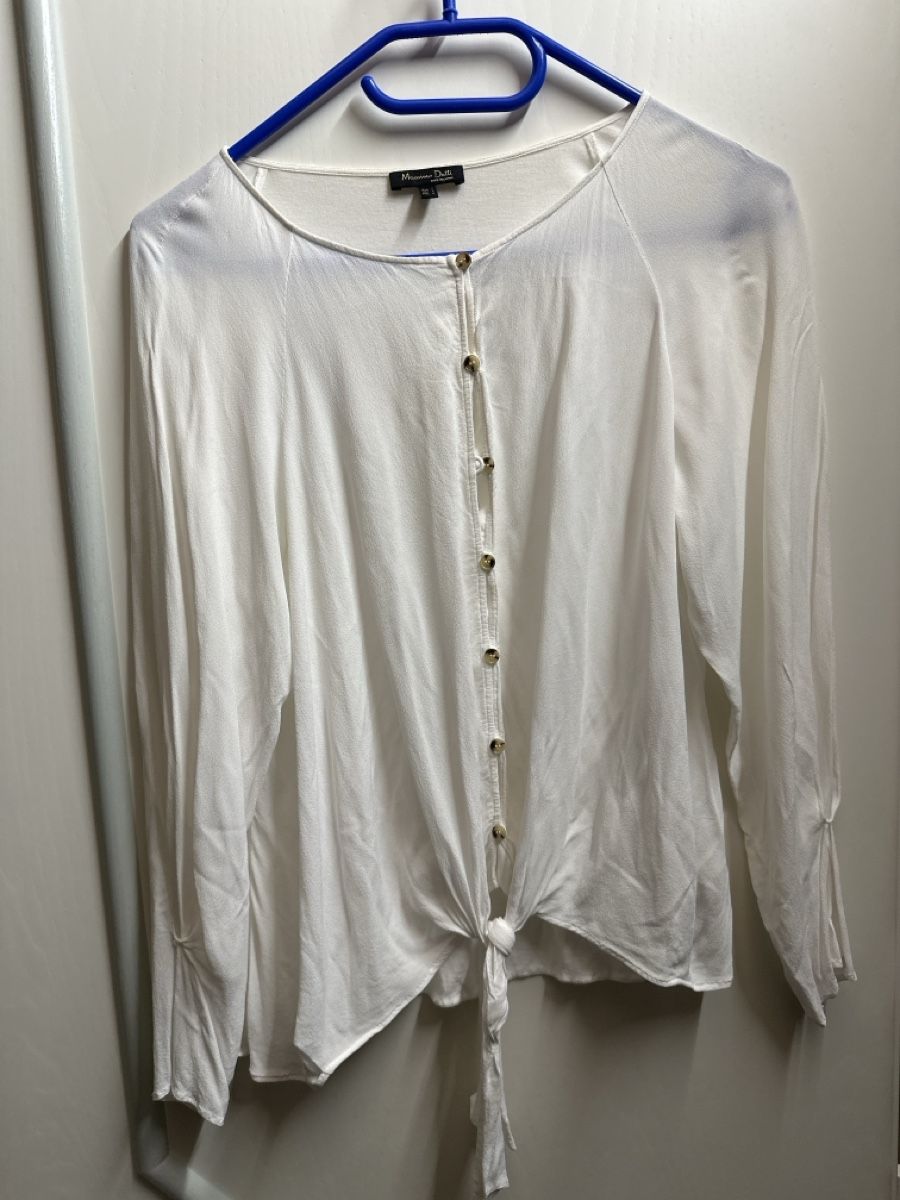 Massimo Dutti Camicette: Damen Bluse weiss GrL Massimo Dutti  – Usato da Baltschieder venduto da YmroBe