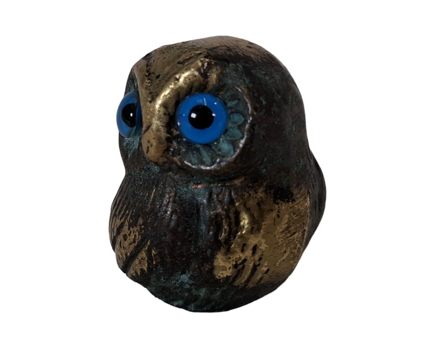 Figurines: Kleine Eulenfigur mit blauen Augen, Bronzefigur – D'occasion à Wil SG par Restwert_Wil 2
