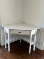Corner Desk White with Drawer and Shelves good condition