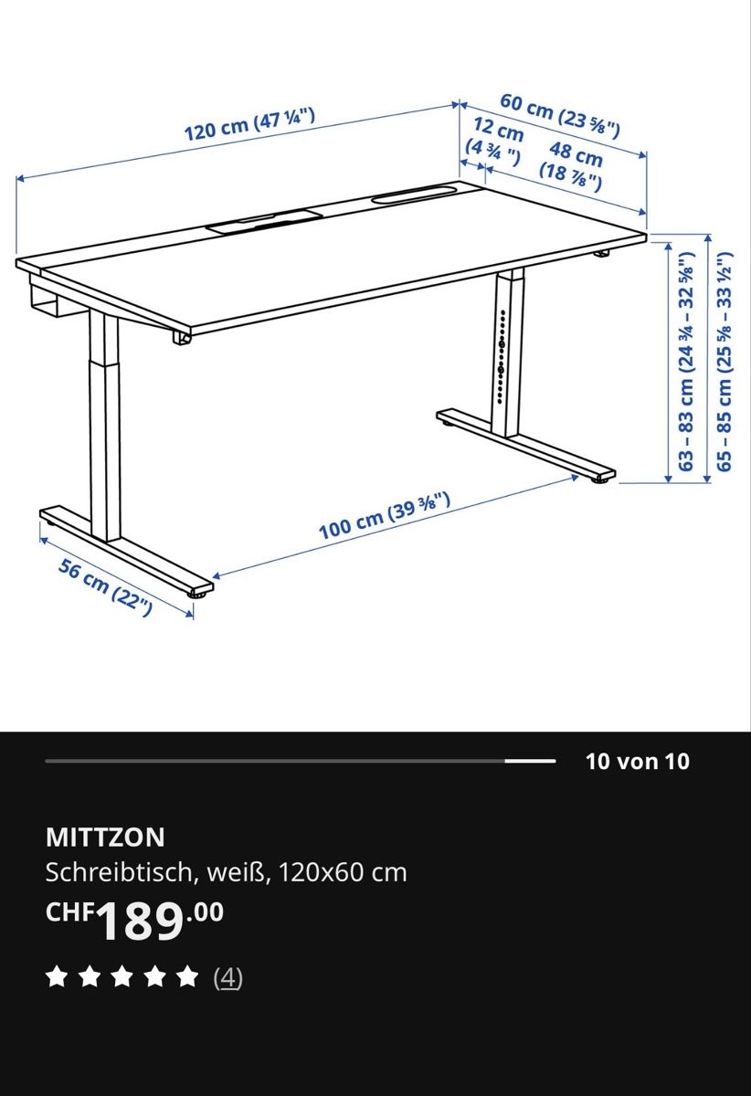 Ikea Scrivanie: Bürotisch + Stuhl – Usato da Luzern venduto da Wolveight