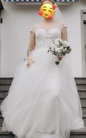 Brautkleid Gr. 40 mit Schleier, gereinigt, 173 cm