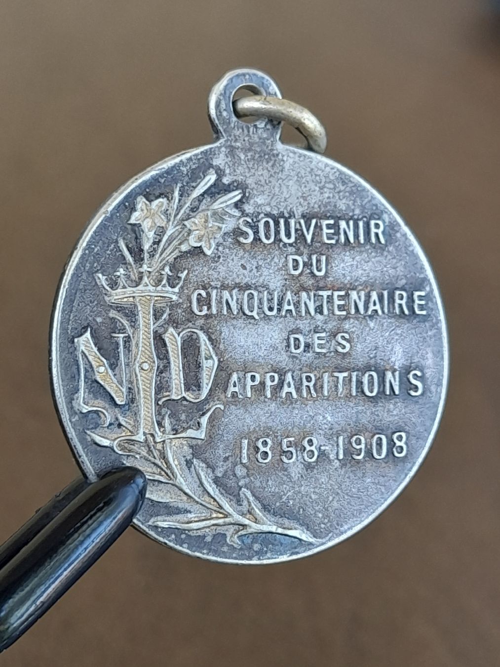 Medaglie: Antike religiöse Medaille 1858 - 1908 Lourdes – Usato da Basel venduto da Basel_20 7