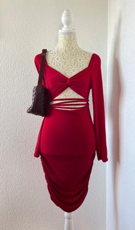 Women's Red and Burgundy Dress
