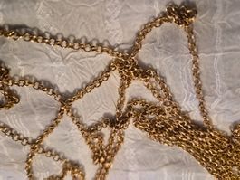 Gliederkette 200cm gold farbig