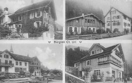 BÜRGLEN ► seltene Mehrbildkarte mit 4 Ansichten ca.1915