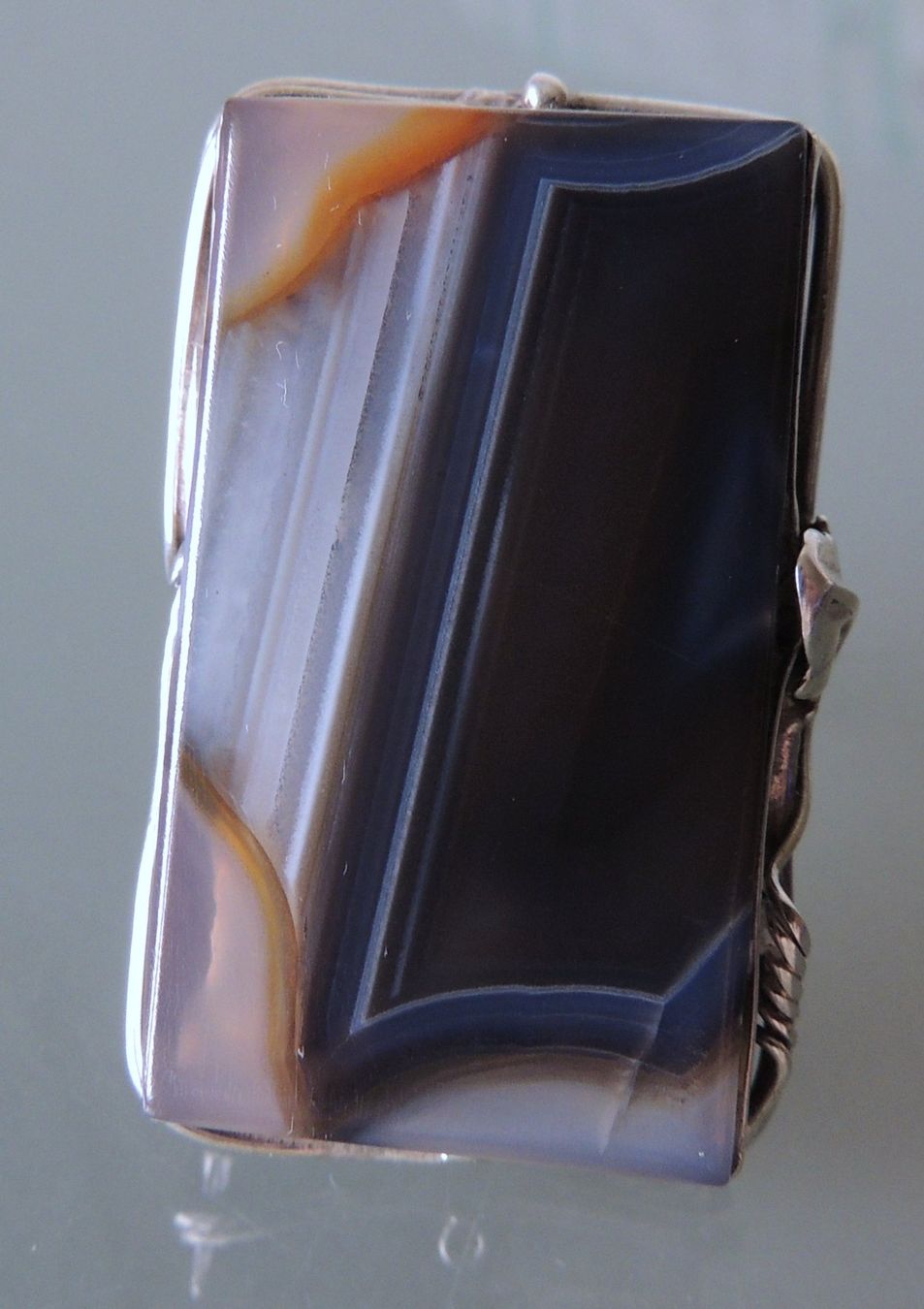 Anelli: Großer Silber 925 Fingerring mit Achat – Usato da Waldenburg venduto da schaller707 2