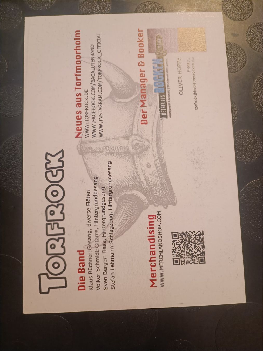 Autogramme: Torfrock - handsignierte Autogrammkarte – Gebraucht aus Menziken von Artographs 1