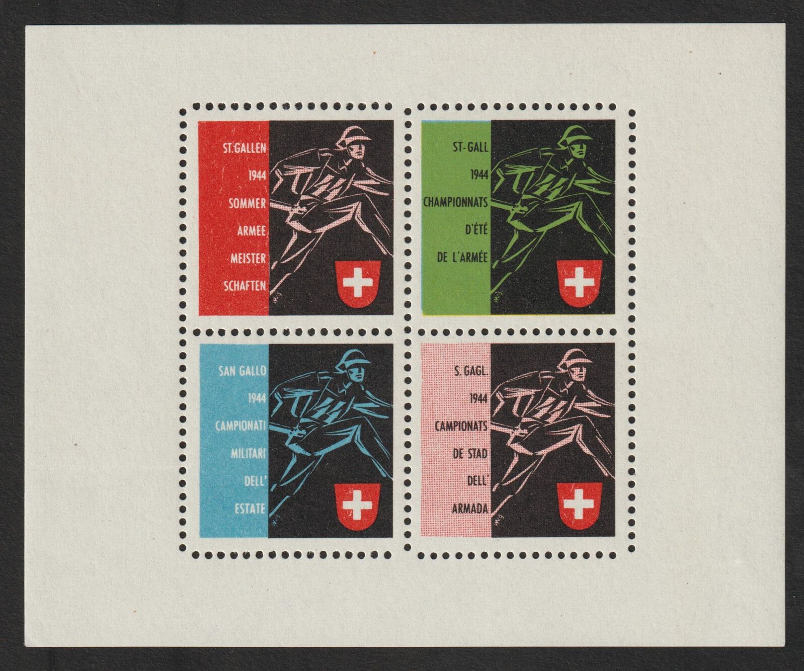 Tutti i francobolli: Armeemeisterschaften Nr. 84a/3 ** – Usato da Siebnen venduto da Fstaehli 1