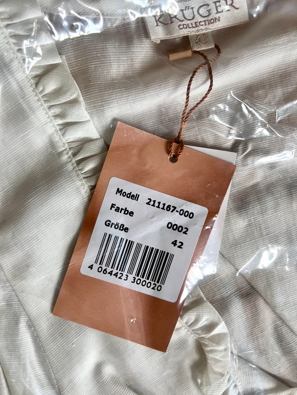 Krüger Camicette: KRÜGER Dirndlbluse Kari ecru - Grösse 42 – Nuovo e nell'imballaggio originale da Fischbach LU venduto da bidu.x 5