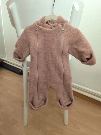 Bio Wollfleece Overall in rosé, 0-3 Monate