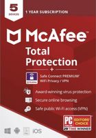 McAfee Total Protection + Safe Connect VPN 5D/1Y Key Global