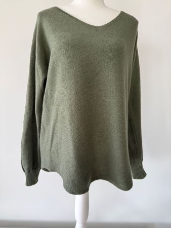 Damen Pullover Olivgrün locker geschnitten Gr.S