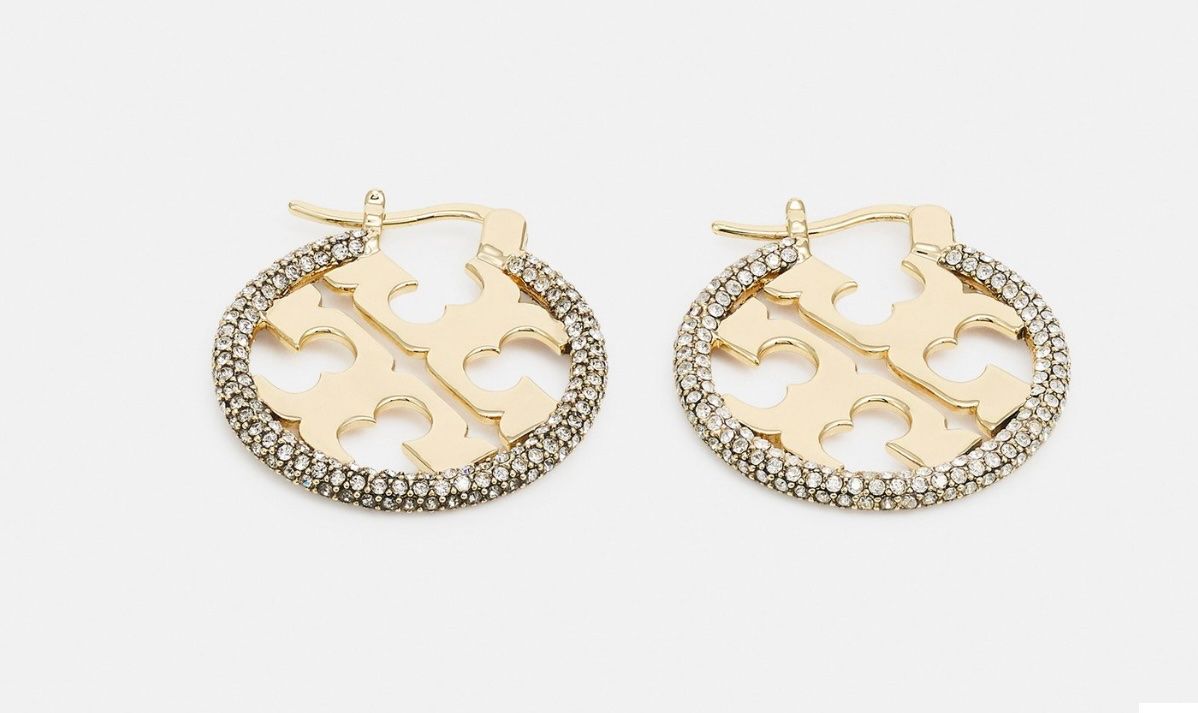 Tory Burch Orecchini pendenti & Orecchini a lobo: Tory Burch MILLER PAVE HOOP EARRING - Ohrringe – Nuovo e nell'imballaggio originale da Oberaach venduto da Dandy2021