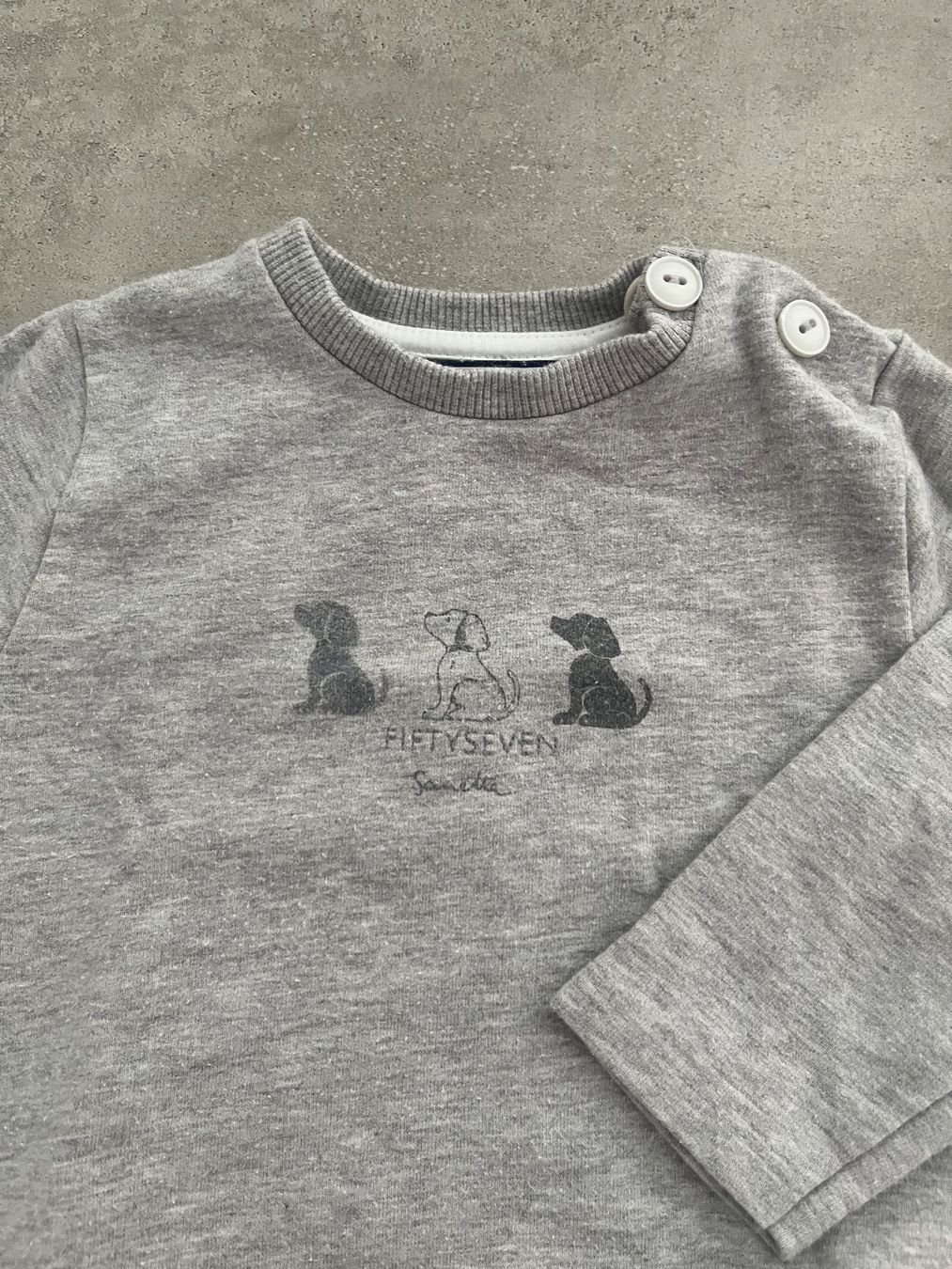 Sanetta Maglioni & Felpe: Sanetta, toller Pulli, Langarmshirt, grau, Hund, Gr. 68 – Usato da Mollis venduto da Miss_Dresses 1