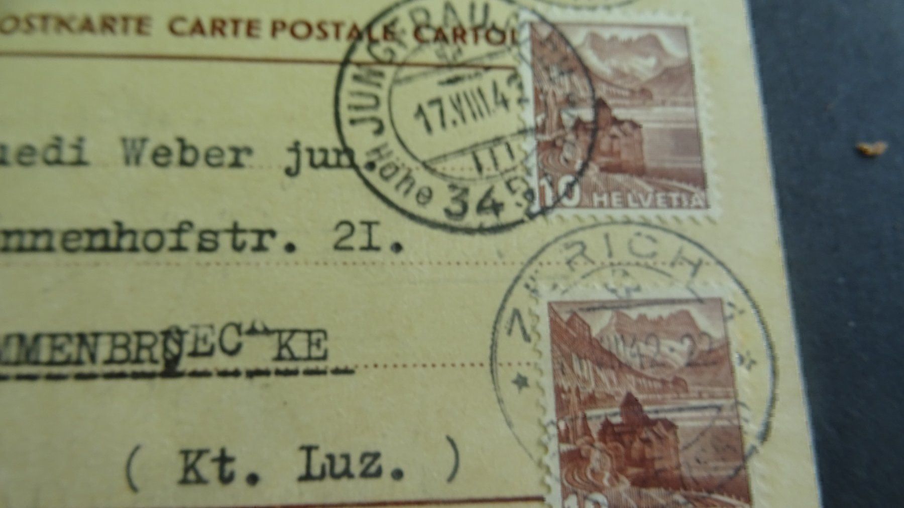 Tutti i francobolli: 21.8.1942., AUF POSTMUSEUM-GA, 7 STEMPEL – Usato da Eschenbach SG venduto da eDaisy 5