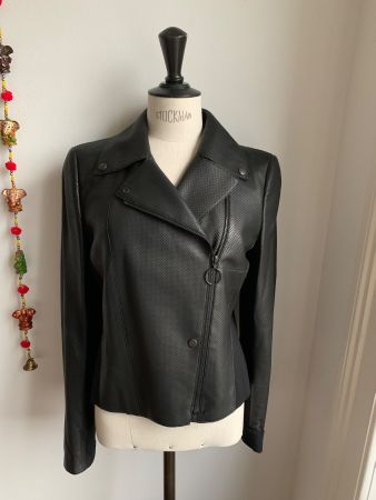 AKRIS: Exklusive Leder-Jacke aus feinstem Lammnappa, 36