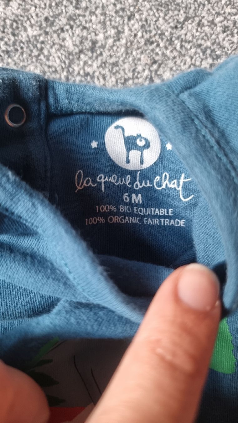 Sous-vêtements: Body taille 6 mois coton bio la queue du chat – D'occasion à Les Breuleux par Mily1991 2