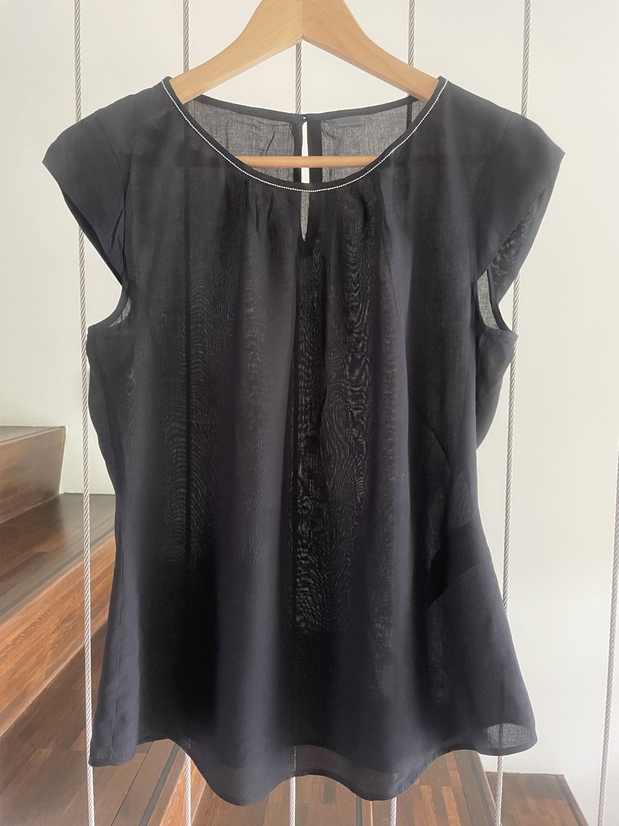 S.Oliver Blusen: Schwarzes Blusenshirt, Grösse 38, Viscose - – Gebraucht aus Ipsach von Rena-b