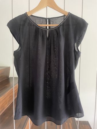 Schwarzes Blusenshirt, Grösse 38, Viscose -